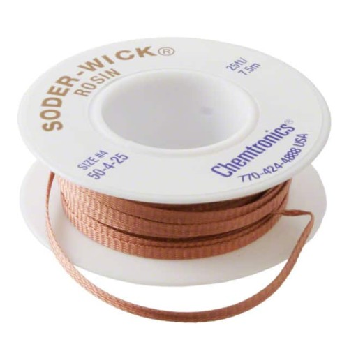 DESOLDER BRAID ROSIN 0.11" 25'
