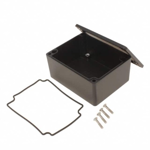 BOX ALUM BLACK 4.543"L X 3.559"W
