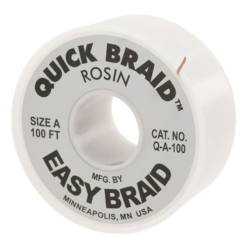 DESOLDER BRAID ROSIN 0.025" 100'