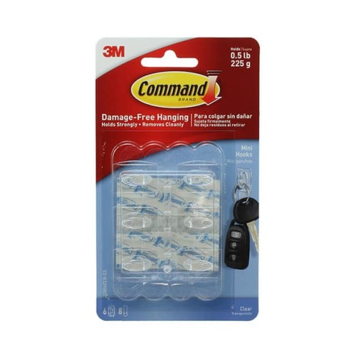 MINI CLEAR HOOKS CLEAR STRIPS