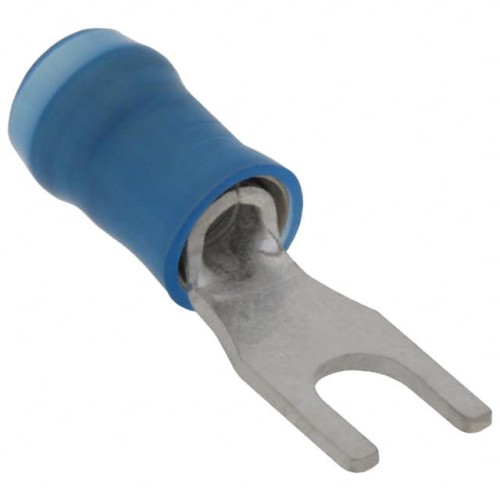 CONN SPADE TERM 14-16AWG #6 BLU