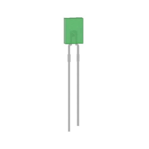 2X5 RECTANGULAR LED GREEN TH