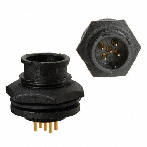 CONN RCPT MALE 5POS GOLD SOLDER