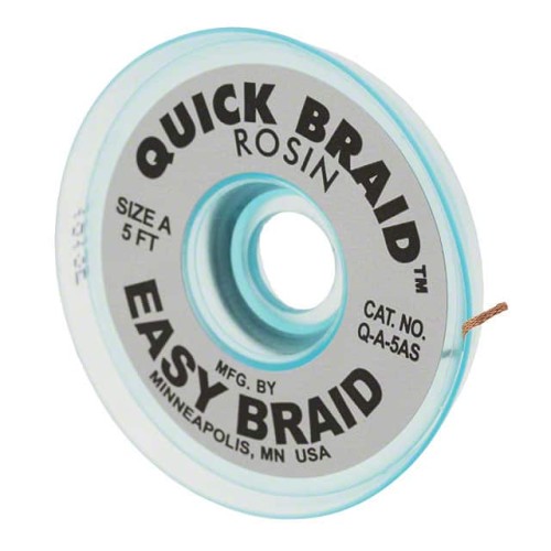 DESOLDER BRAID ROSIN 0.025" 5'