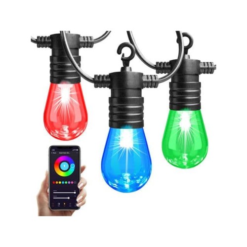 SMART OUTDOOR PATIO LIGHTS 48FT