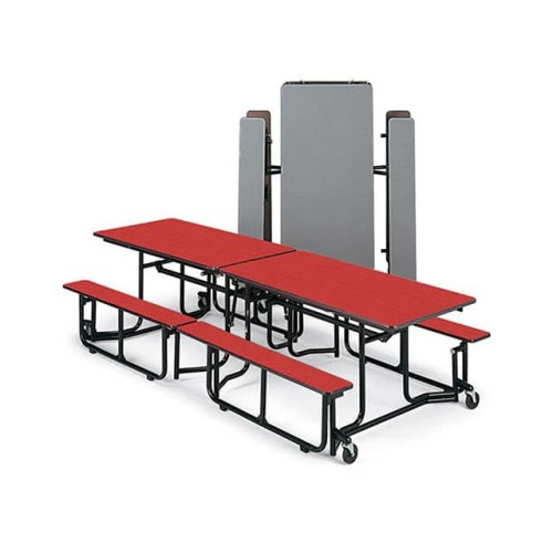FOLDING TABLE W/BENCHES, 12'X29-