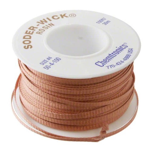 DESOLDER BRAID ROSIN 0.11" 100'