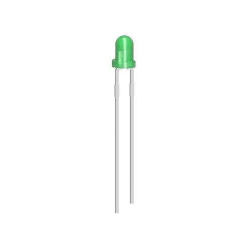 LED GREEN DIFF 3MM T1 TH