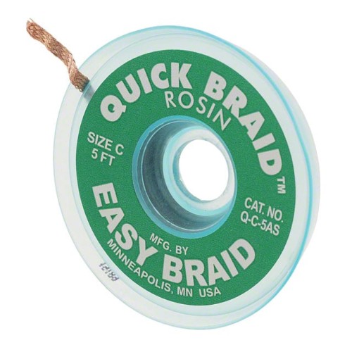 DESOLDER BRAID ROSIN 0.075" 5'