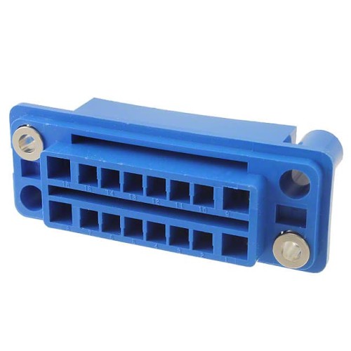 CONN RCPT HSG DRAWER 16POS BLUE