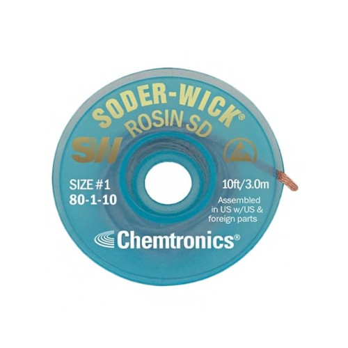 DESOLDER BRAID ROSIN 0.03" 10'