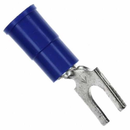 CONN SPADE TERM 14-16AWG #8 BLU