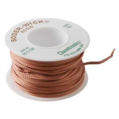 DESOLDER BRAID ROSIN 0.08" 100'