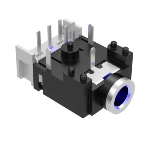 CONN JACK 3COND 3.5MM LED R/A