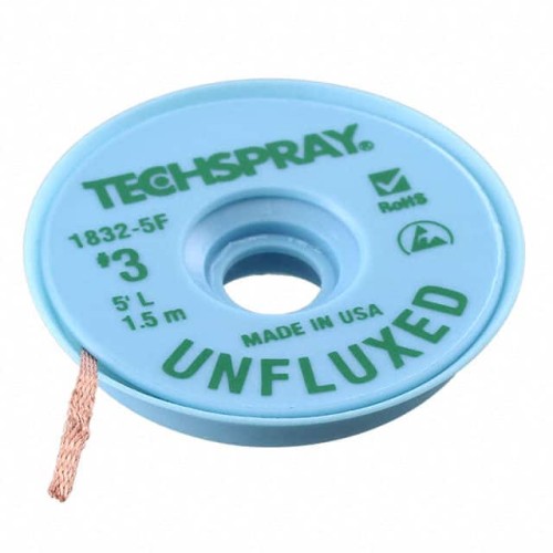 DESOLDER BRAID UNFLUXD 0.075" 5'