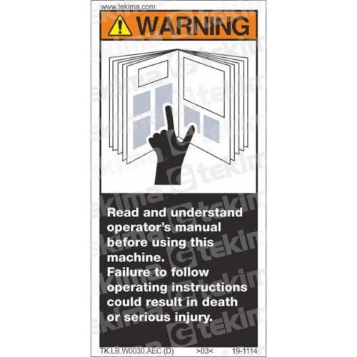 WARNING LABEL, 12 PCS/PACK