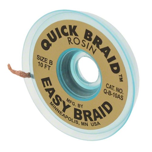 DESOLDER BRAID ROSIN 0.05" 10'