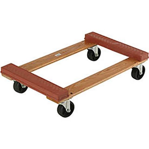 HARDWOOD DOLLY, RUBBER BUMPERED