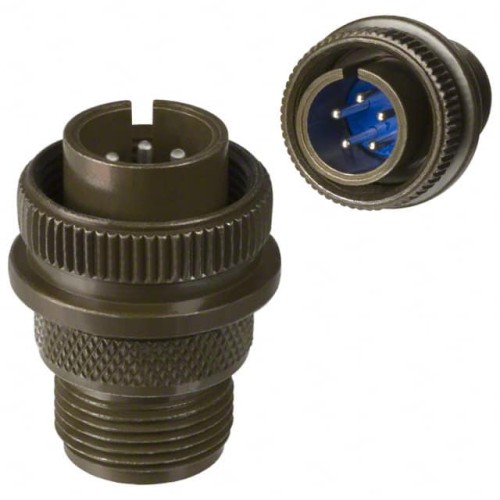 CONN PLUG MALE 5P SILV SLDR CUP