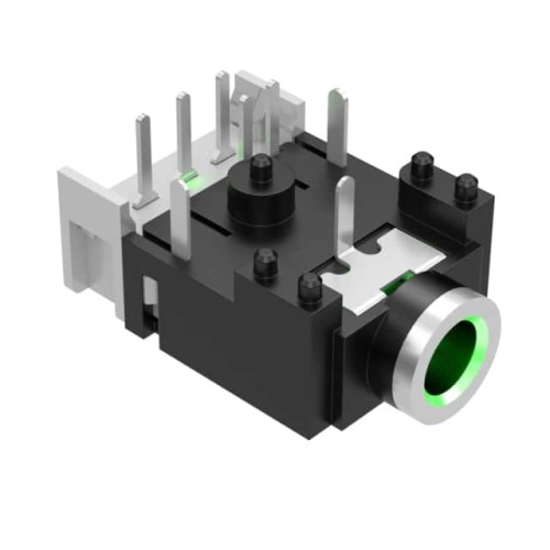CONN JACK 3COND 3.5MM LED R/A