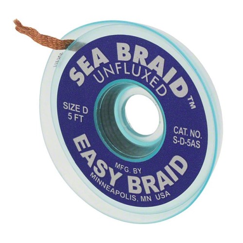 DESOLDER BRAID UNFLUXED 0.1" 5'