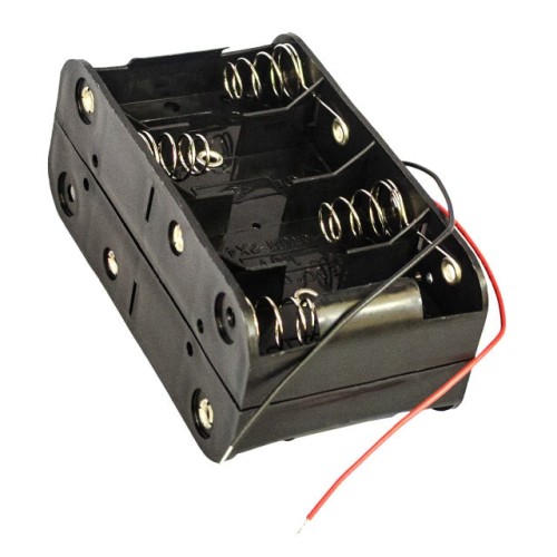 BATT HOLDER C 8 CELL 6" LEADS