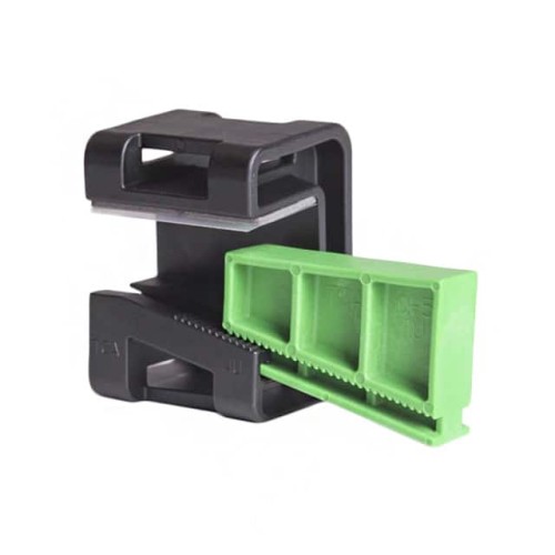 CABLE TIE HLDR QUAD ADH BLK/GRN
