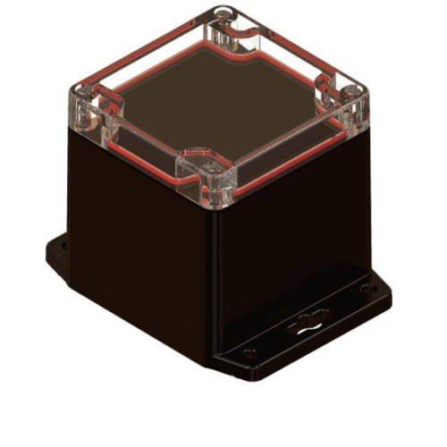 CLEAR/BLACK FLANGED BASE POLYCAR