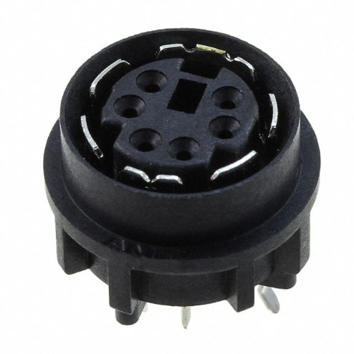 CONN RCPT FMALE MINI DIN 6P SLDR