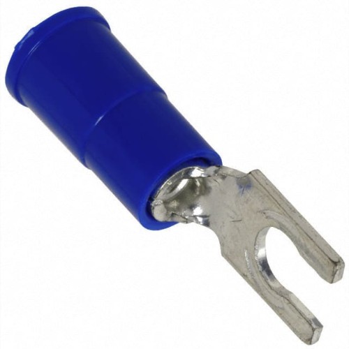 CONN SPADE TERM 14-16AWG #6 BLU