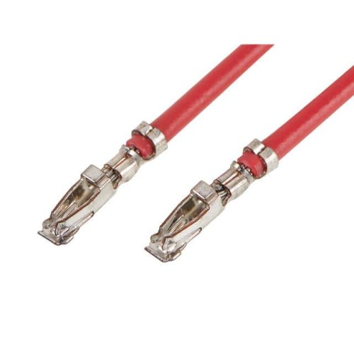 PRE-CRIMP RED F-F 225MM 22AWG