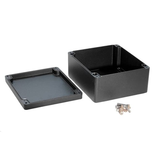 BOX ALUM BLACK 7.874"L X 9.055"W