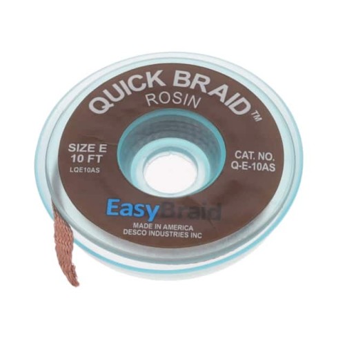 DESOLDER BRAID ROSIN 0.125" 10'