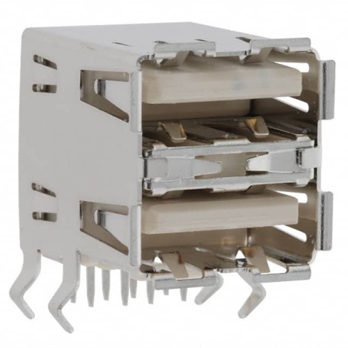 CONN RCPT USB2.0 TYPEA STACK R/A