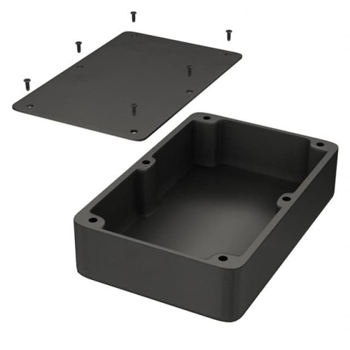 BOX ALUM BLACK 8.740"L X 5.748"W