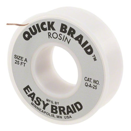 DESOLDER BRAID ROSIN 0.025" 25'