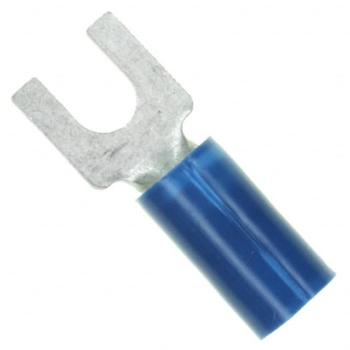 CONN SPADE TERM 14-16AWG #6 BLU