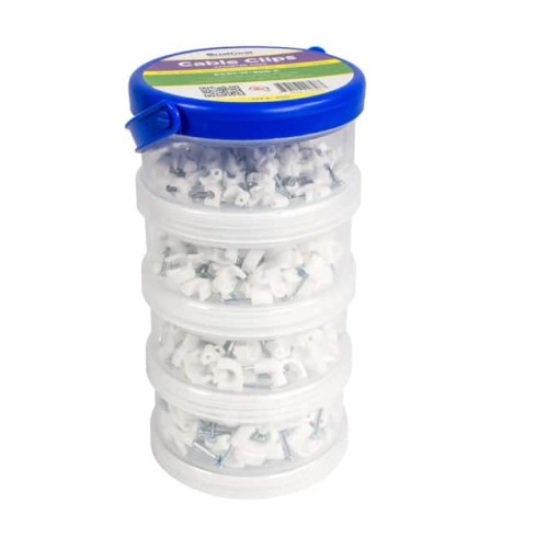 CABLE CLIPS CANISTER WHITE CCX1