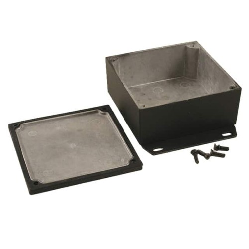 BOX ALUM BLACK 3.622"L X 3.622"W
