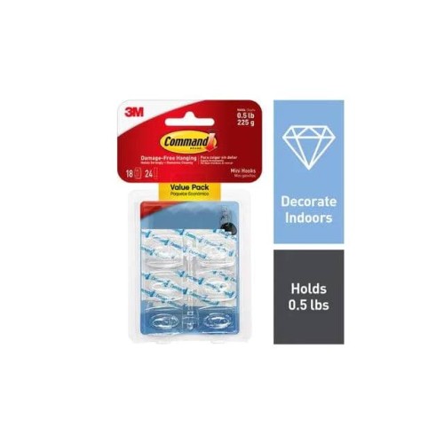 COMMAND MINI CLEAR HOOKS WIT
