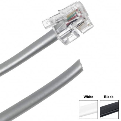 CABLE MOD 6P4C PLUG TO CABLE 25'
