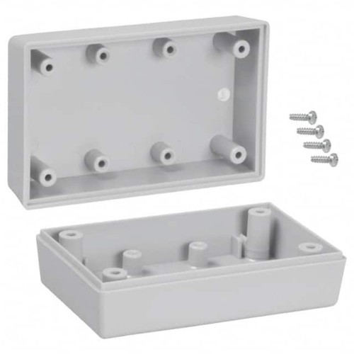 BOX ABS GRAY 3.600"L X 2.250"W