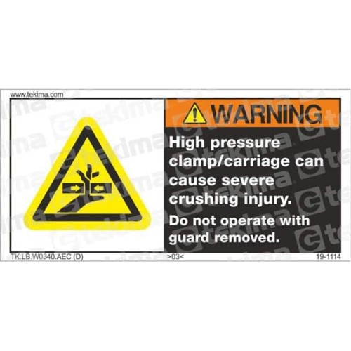 WARNING LABEL, 12 PCS/PACK