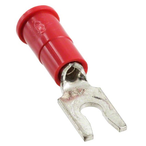CONN SPADE TERM 18-22AWG #4 RED