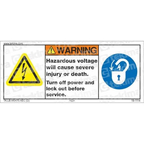 WARNING LABEL, 12 PCS/PACK