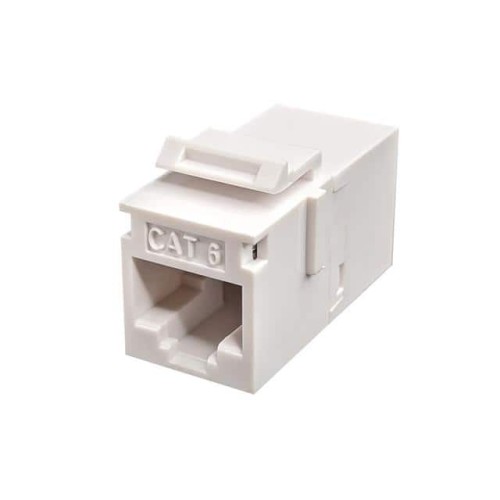 CAT6 WHITE KEYSTONE COUPLER, 1EA
