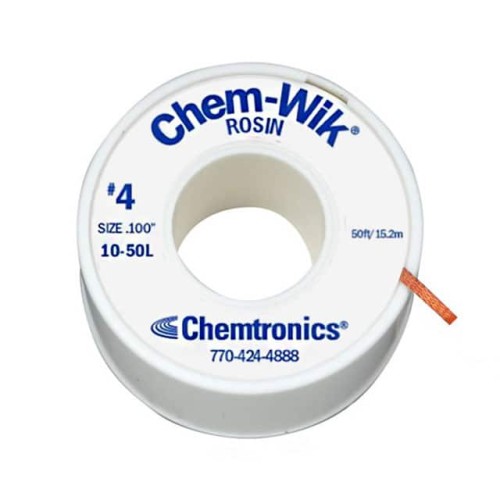 DESOLDER BRAID ROSIN 0.1" 50'