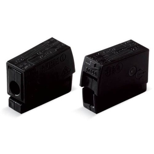 PUSHWIRE INLINE CONNECTOR; BLACK