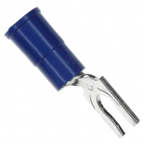 CONN SPADE TERM 14-16AWG #8 BLU
