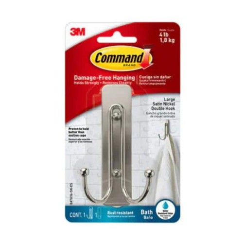 COMMAND LARGE DOUBLE BATH HOOK S